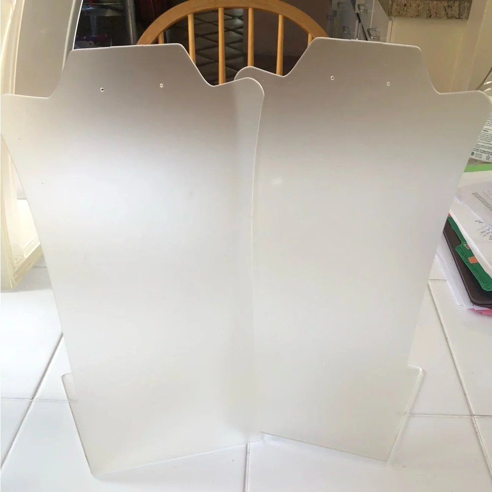 Two Frosted Acrylic Tall Display Stands, with earring holes, 11.5” tall - Picture 2 of 3